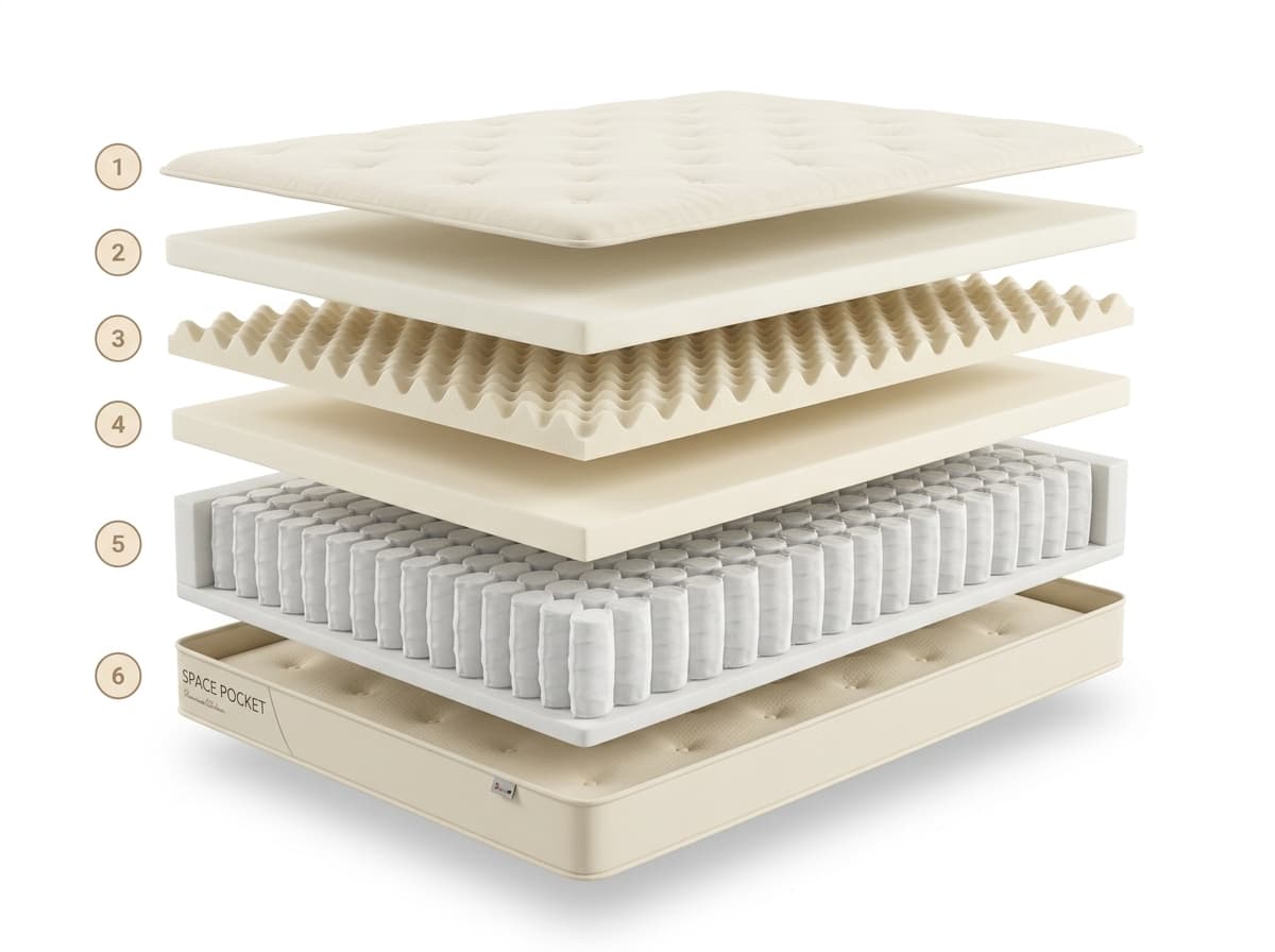 Composição em camadas — Colchão Space Pocket